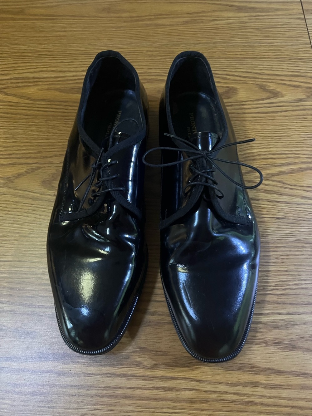 Men's Black Patent Derby Shoes